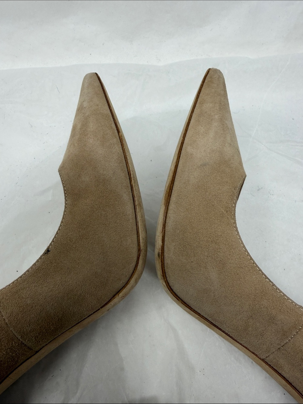 Jimmy Choo Tan Suede Pointed-Toe Stiletto Pumps Size 40 - Picture 8 of 12